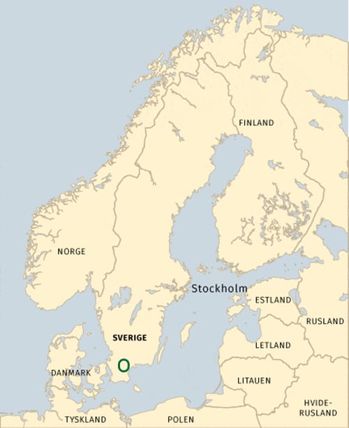 Vandretur, ved Hovdalaleden, Sverige [Mikroeventyr] Oversigtskort af Erik B. Jørgensen