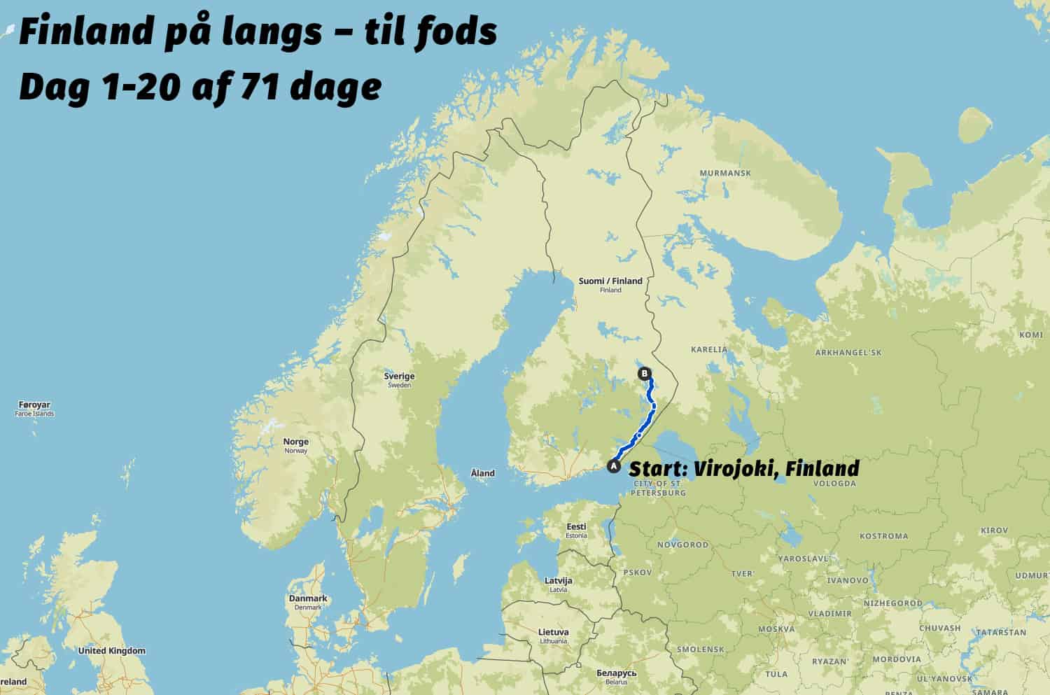 Finland på lang, til fods, endlige dag 1-20 med Erik B. Jørgensen