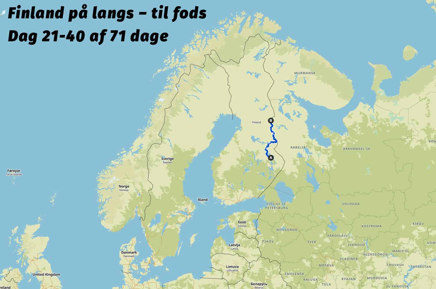 Finland på lang, til fods, endlige dag 21-40 med Erik B. Jørgensen