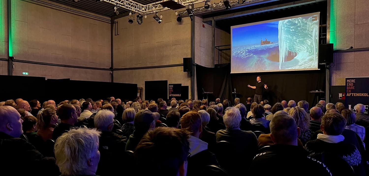 Erik B. Jørgensen holder foredrag om samarbejde, Slædepatruljen Sirius, Jægerkorpset, eventyrer som polarfare, mv.