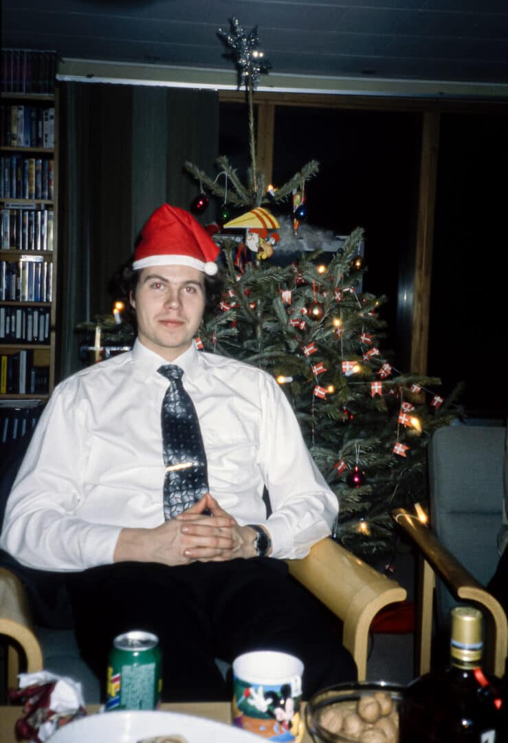 Jul, Slædepatruljen Sirius, Erik B. Jørgensen, klar til jul, med nissehue