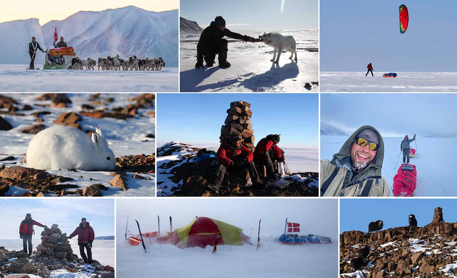 Thule til Thule ekspeditionerne, collage, med polarfare Jesper og Erik B. Jørgensen