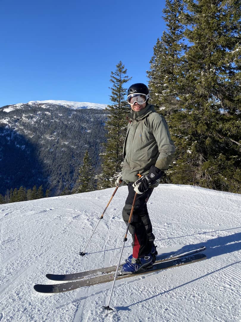 Forberedelserne og træning til Skieventyr i Nordnorge, skiferie, telemarkski på pisterne, Erik B. Jørgensen