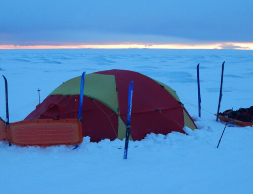 Opsætning af telt på vinterfjeldet