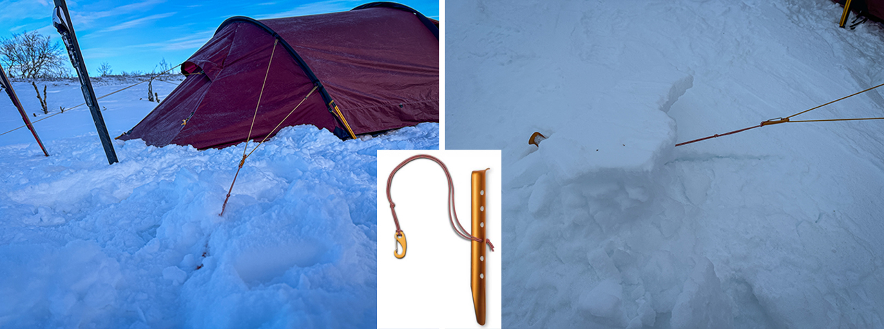 Opsætning af telt på vinterfjeldet, snepløkker, af Erik B. Jørgensen