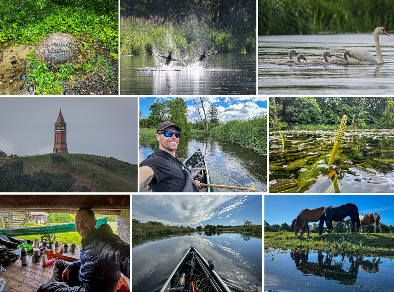 Gudenåen, kanotur på Danmark længste vandløb [Mikroeventyr] collage med Erik B. Jørgensen