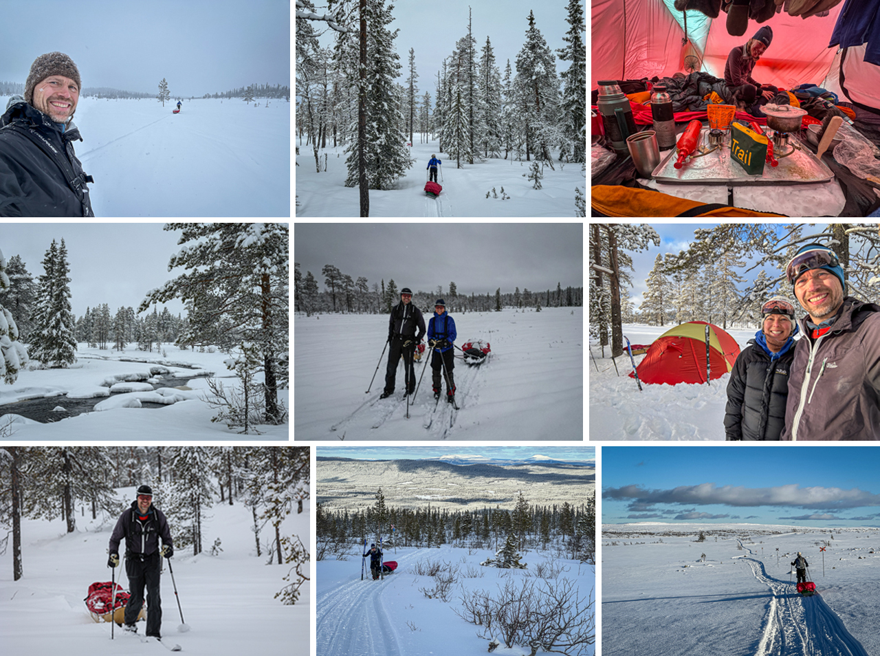 Fulufjället med pulk og ski [Vintertur] Collage af Erik B. Jørgensen