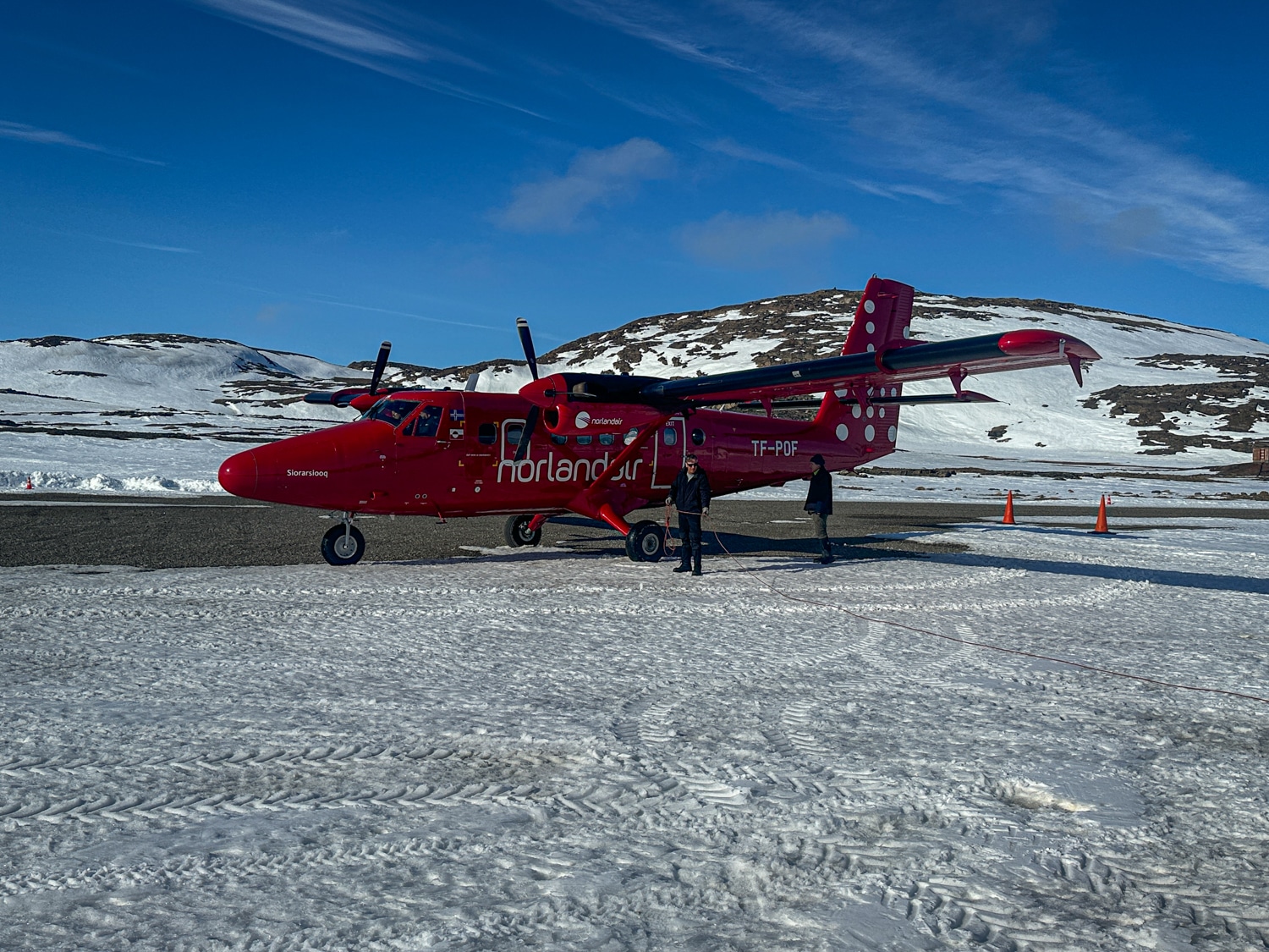 En perfekt afrunding og afslutning på 4. Thule til Thule ekspedition, Afgang med Twin Otter fra Danmarkshavn