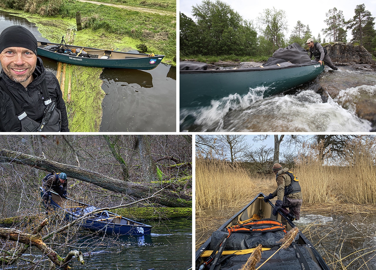 Kanotur tips, gode råd og fif til en fed tur, forhindring på kanotur af Erik B. Jørgensen