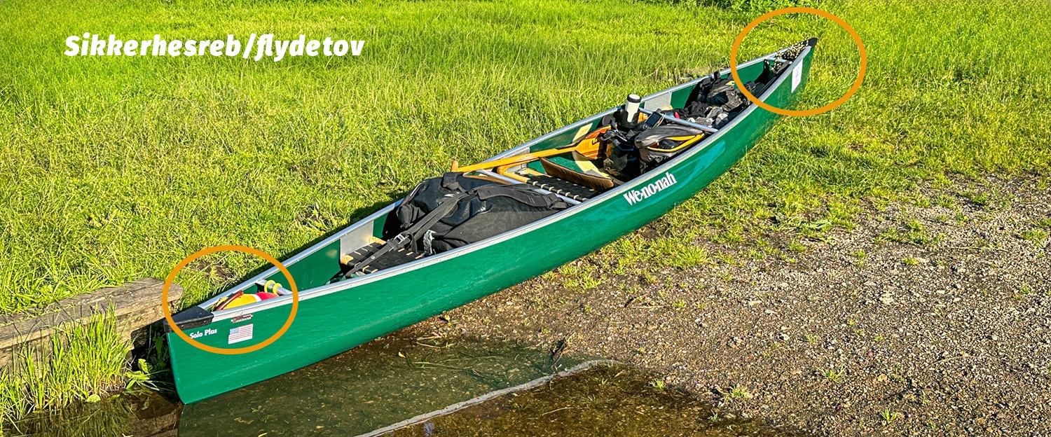 Kanotur tips, gode råd og fif til en fed tur, sikkerhedsreb, flydetov, af Erik B. Jørgensen