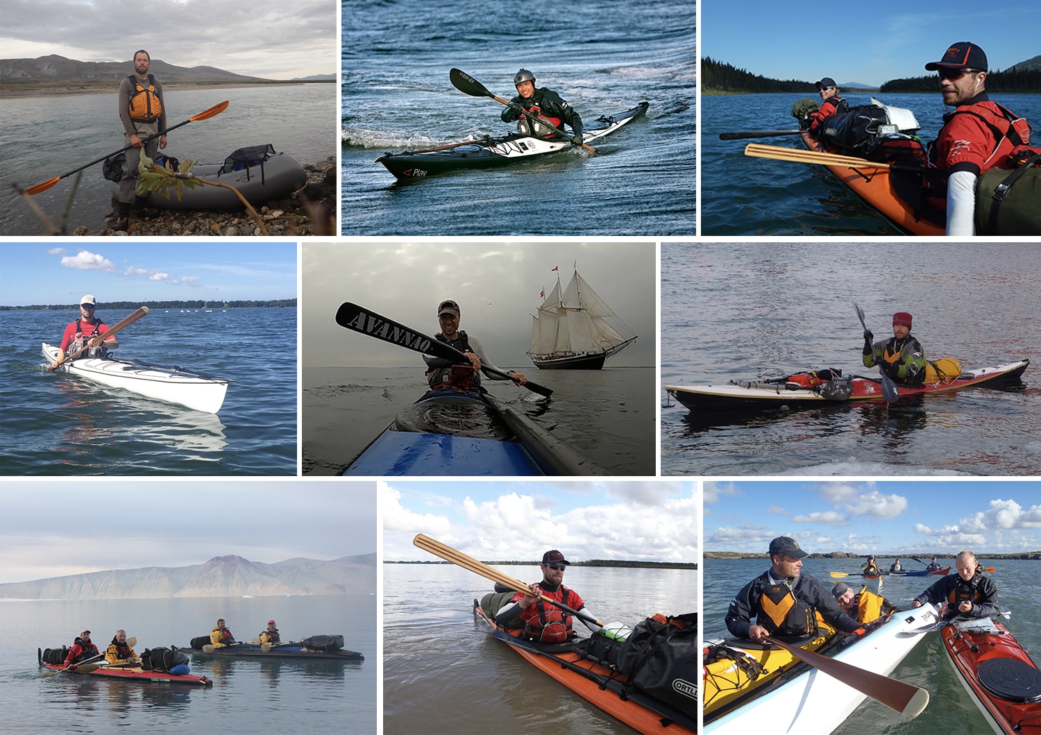 Valg af pagajer til havkajak [Fif og råd] Erik B. Jørgensen med forskellige pagajer