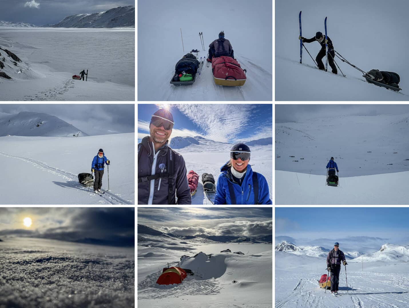 Pulktur ved Bygdin og Tyin, Norge [Vintertur] stemning fra ture, med eventyrer Erik B. Jørgensen