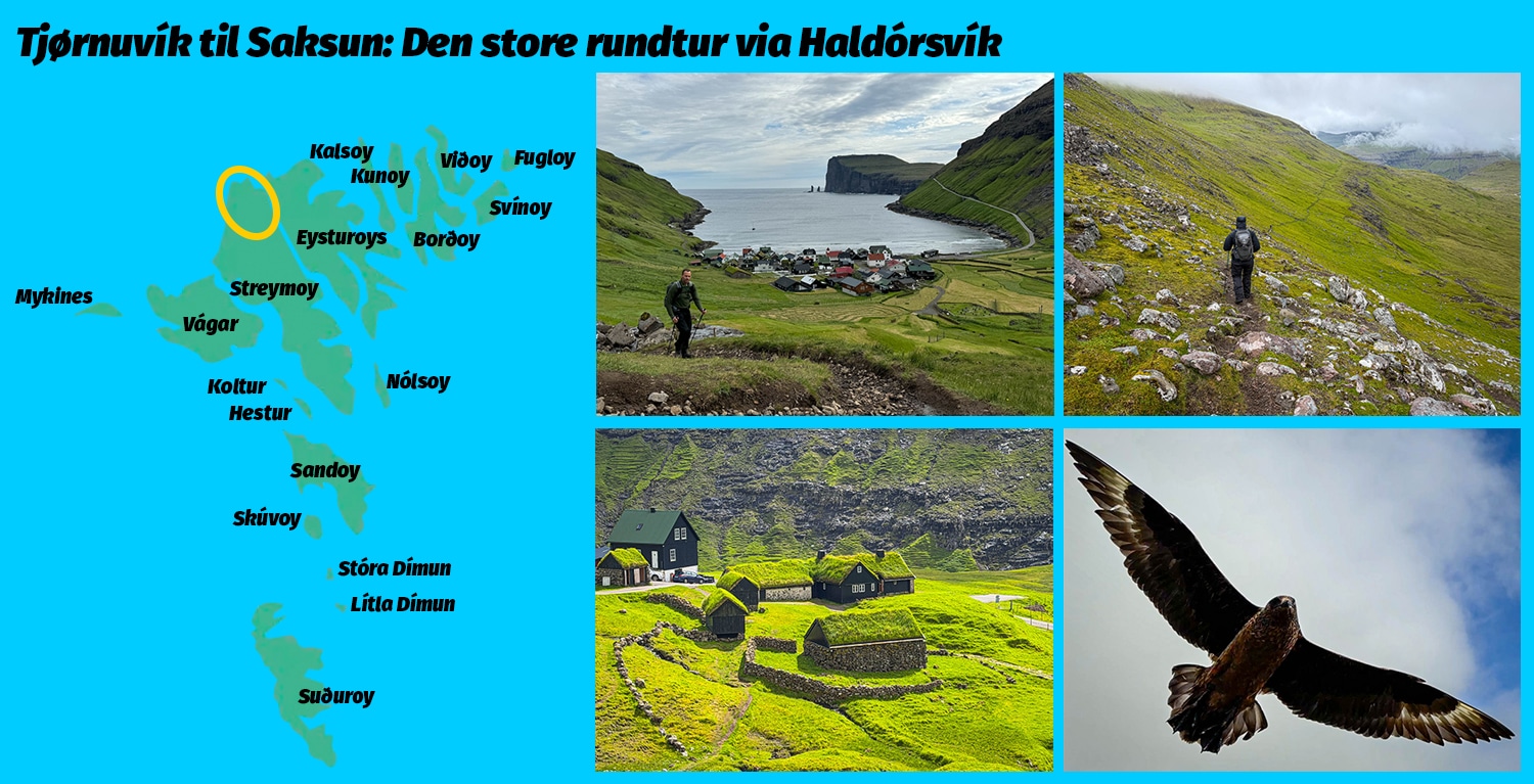 Tjørnuvík til Saksun, Den store rundtur via Haldórsvík af Erik B. Jørgensen