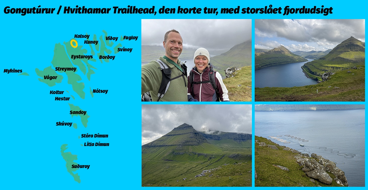 Gongutúrur : Hvithamar Trailhead, den korte tur, med storslået fjordudsigt, af Erik B. Jørgensen