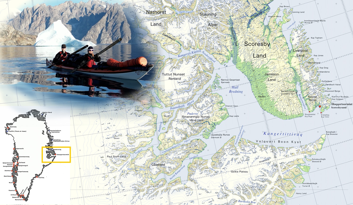Scoresby Sund i kajak, 40 dages kajakeventyr i Nordøstgrønland med min kone, Tine, Erik B. Jørgensen