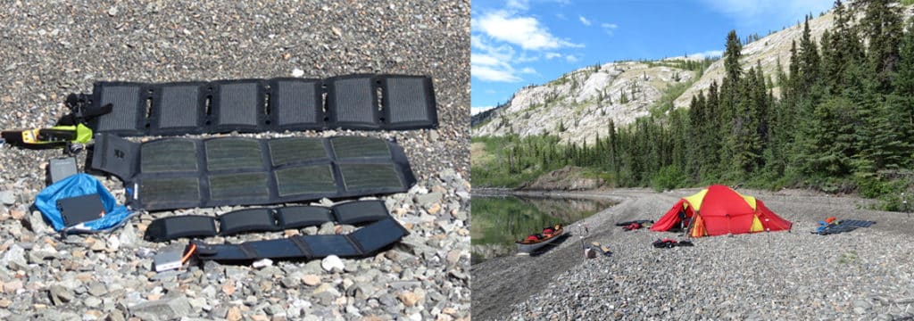 Anmeldelse, Powerbanks og solceller, på Yukon River