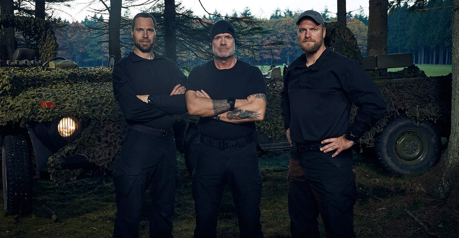Korpset, sæson 3, Instruktørerne, fra venstre Erik, Rathsack, Staun. Foto: Thomas Rønn/ TV 2.
