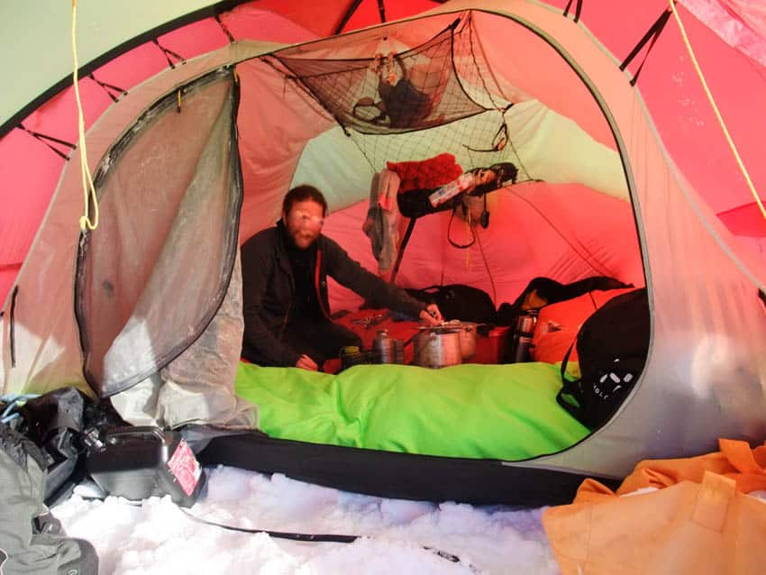 Tørrenet i telt, Grønland Indlandsisen 1