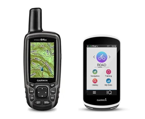 Billeder af to GPSer med og uden knapper til Valg af GPS, GPS med Touch skærm eller knapper