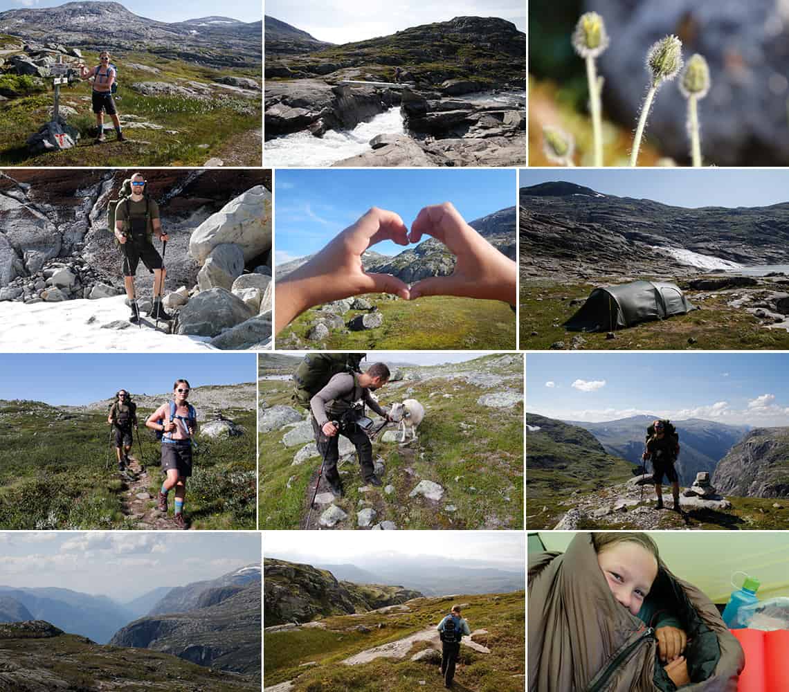 Vandretur på Hardangervidda, Norge, med barn
