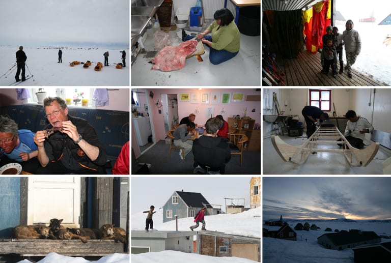 Collage af billede fra Isortoq Øst Grønland, Indlandsis krydsning 2008 slut!